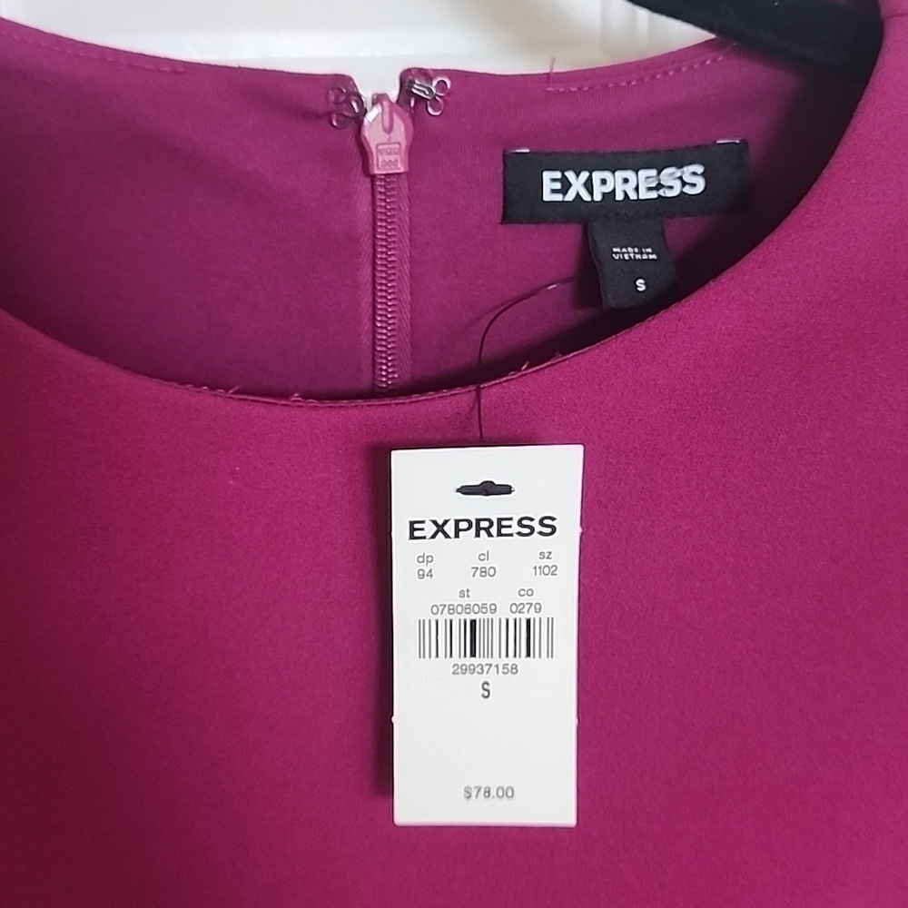NWT Express Strong Shoulder Side Cutout Mini Dress Pink Size Small - Picture 3 of 6
